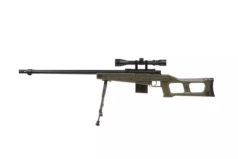 Fusil airsoft fusil de sniper MB4409D - avec lunette et bipied - vert olive