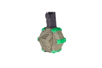 Drum green gas magazine 350 pellets for EC replica M4/M16 s(OUTLET)