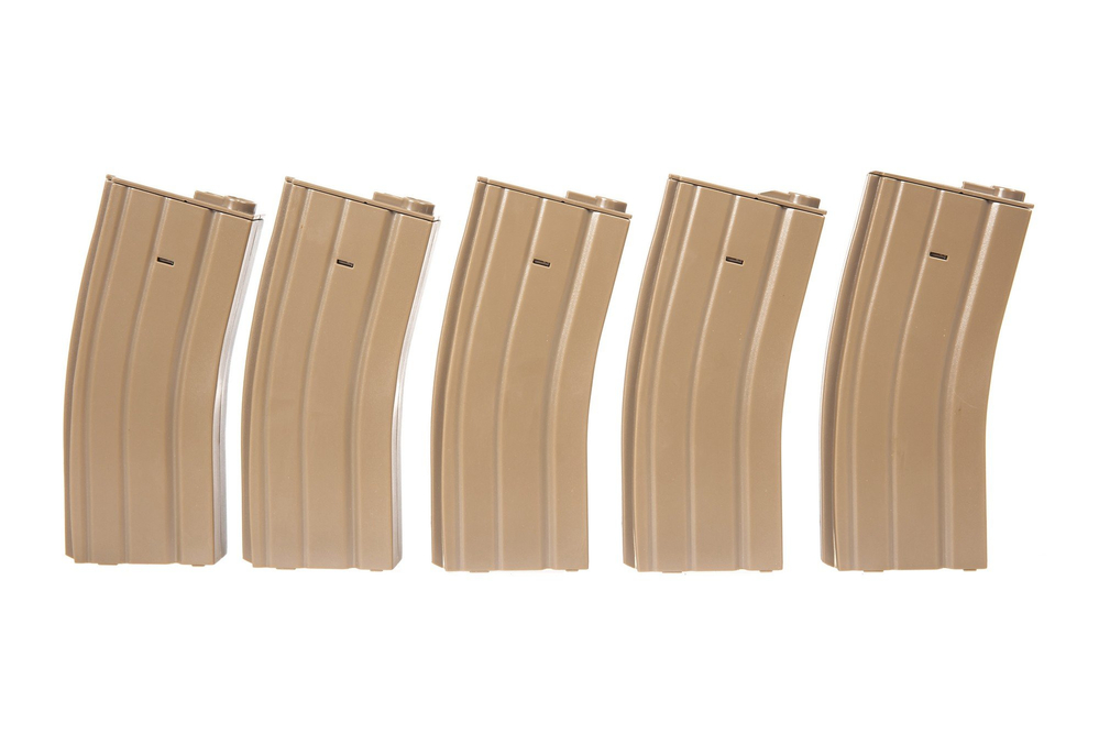 Sada 5 maplynynn real-cap 30 kuliček pro M4/M16 - hnědá