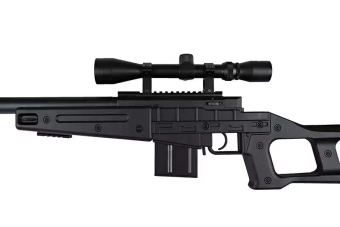 Airsoftová odstřelovací puška MB4408C s optikou - černá