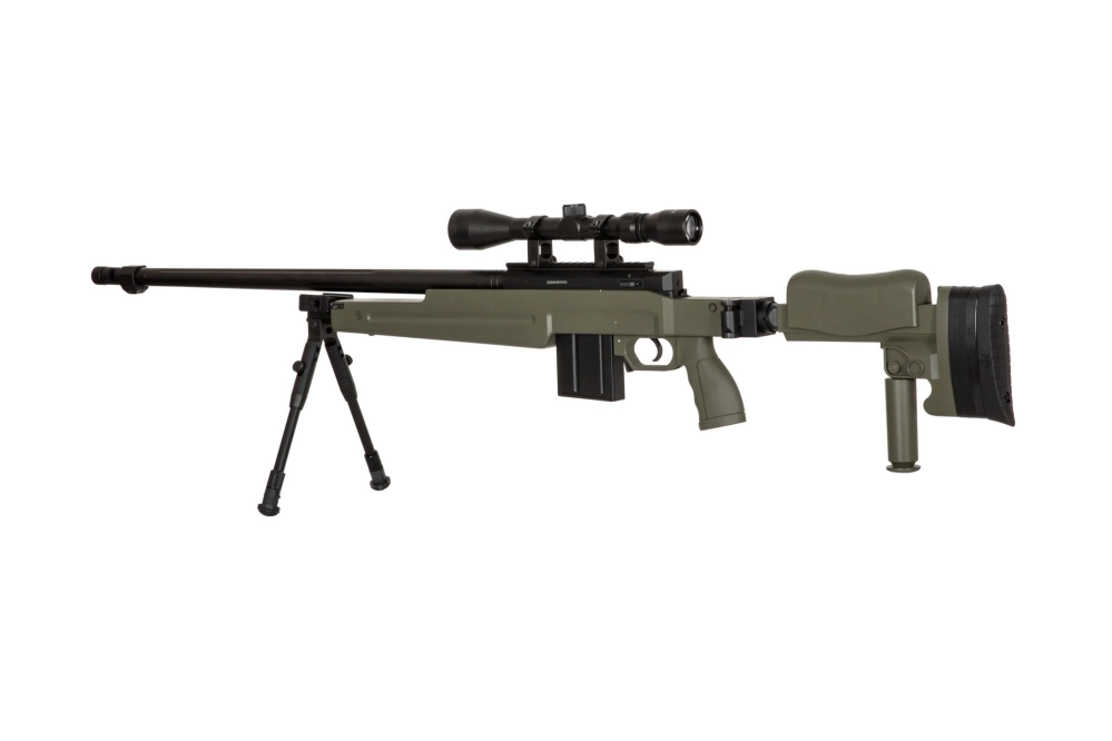 Fusil de airsoft fusil de francotirador MB4414D - verde oliva