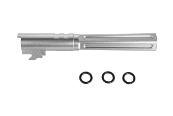 Barillet extérieur en aluminium LA Capa Customs HEXCUT pour TM Hi-Capa 5.1 replica Argent