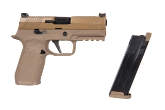 Replika pistoletu gazowego WE F18 Compact Green Gas TAN