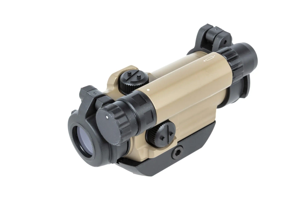 JJ Airsoft M5 collimator met lage montage Tan