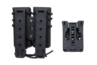 Nosič na 2 zásobníky ráže 9 mm Wosport Urban Assault Long Quick Pull Black