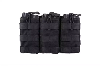 Potrójna ładownica Open I na magazynki AK/M4/G36 - czarna