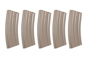 Lot de 5 chargeurs métal 70 billes à faible capacité Specna Arms Flat Dark Earth