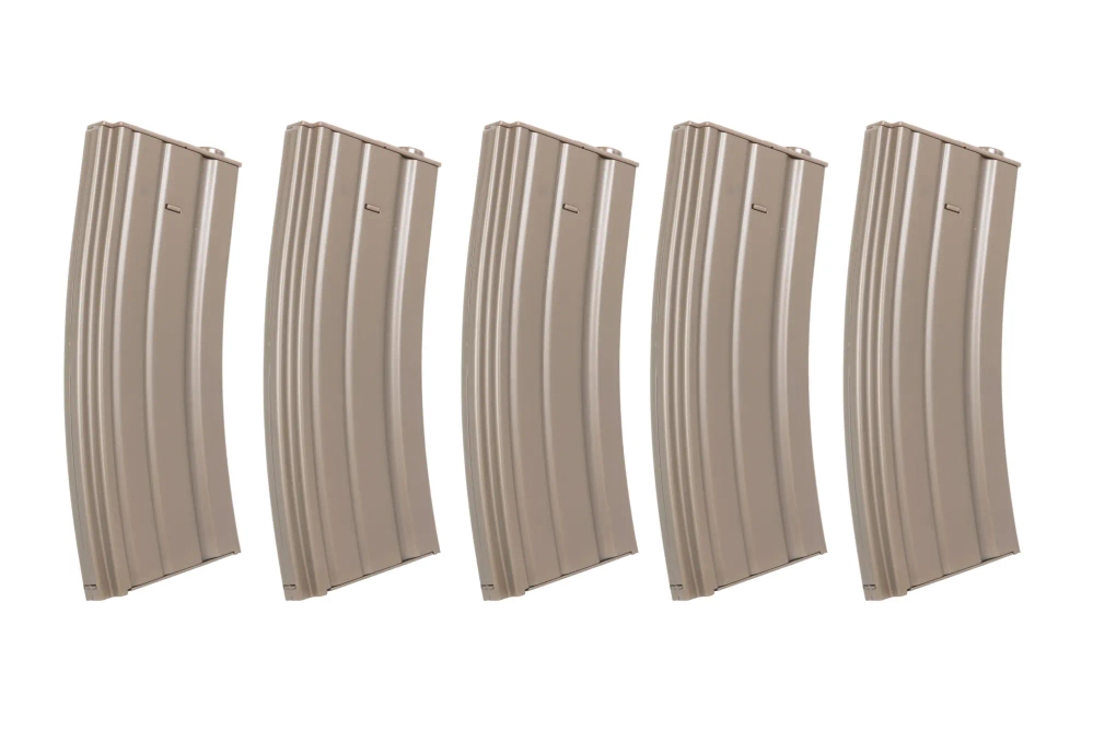 Set of 5 low-cap 70-ball metal magazines Specna Arms Flat Dark Earth