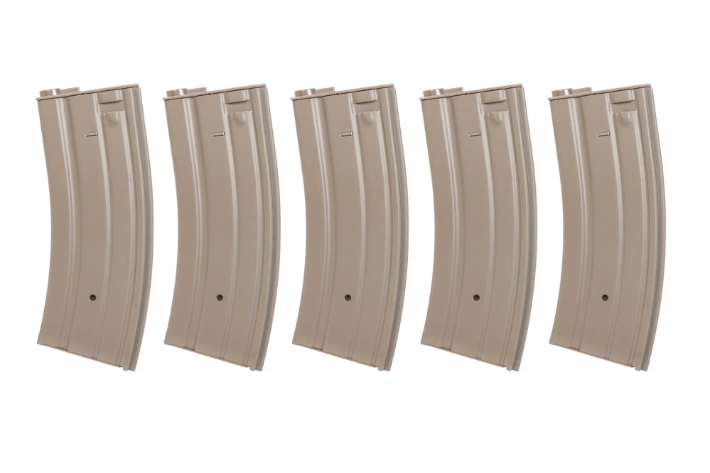 Lot de 5 chargeurs métal 70 billes à faible capacité Specna Arms Flat Dark Earth
