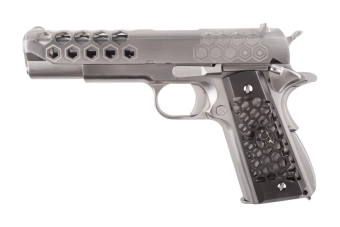 1911 Hex Cut V.3 Pistol Replica - silver
