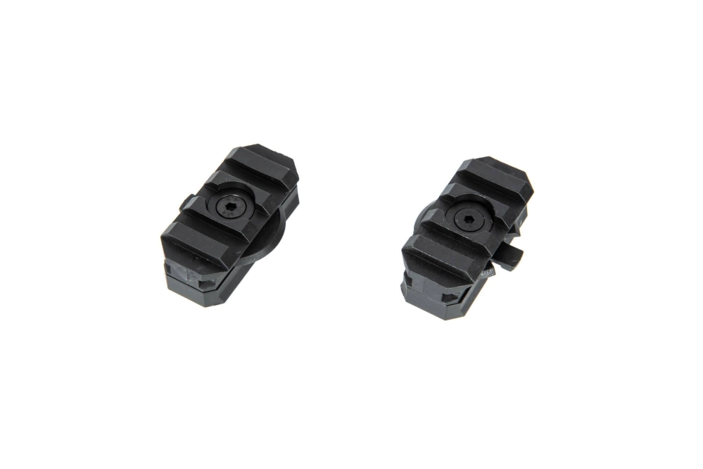 Juego de 2 raíles RIS giratorios para casco - Negro