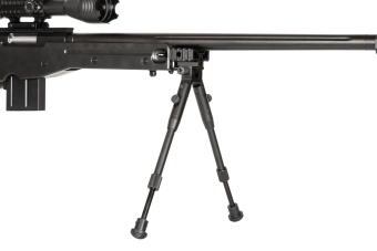 Airsoftová odstřelovací puška 4402D (s optikou a dvojnožkou) - černá