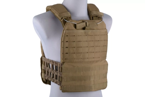 Gilet de type plate carrier molle/coupé au laser - tan