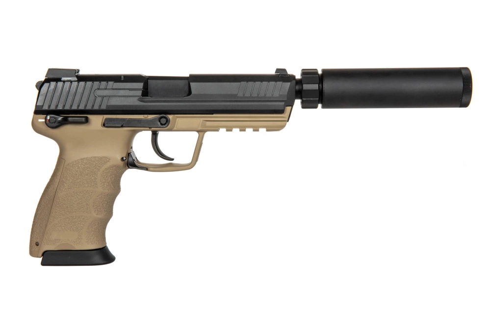 TM45 Tactical Pistol Replica with Silencer - Tan