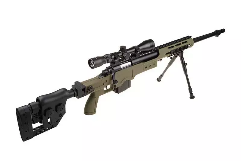 MB4411D sniper rifle replica with scope and bipod - olive