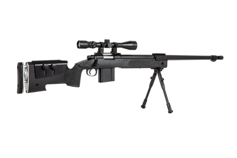 Replika karabinu snajperskiego MB4417D - z lunetą i dwójnogiem