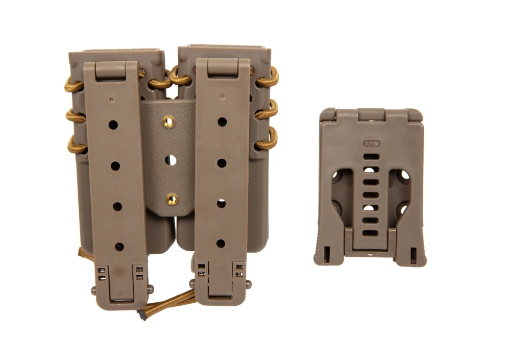 Nosič na 2 zásobníky ráže 9 mm Wosport Urban Assault Long Quick Pull Tan