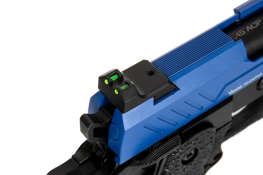 Réplique de pistolet Hi-capa 5.1 Split Slide – bleu/noir (avec viseur BDS) 