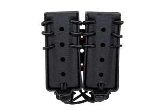 Drager voor 2 9mm magazijnen Wosport Urban Assault Long Quick Pull Zwart