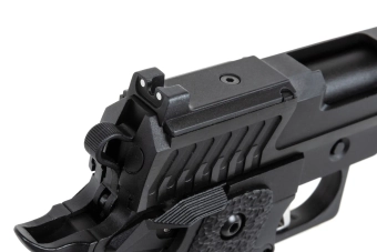 Pistola airsoft SRC Dark Viper DUAL POWER con cargador de CO2 Negra