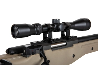 Specna Arms SA-S14 EDGE™ scherpschuttersgeweer replica met richtkijker en tweepoot Tan