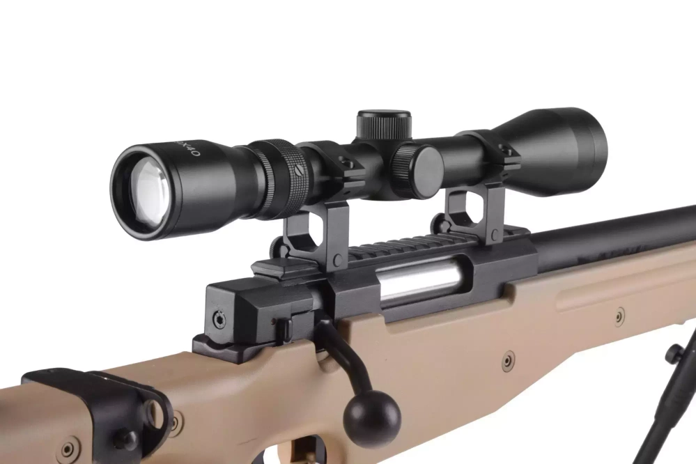 Réplique de fusil de précision MB08D - avec lunette et bipied -tan 