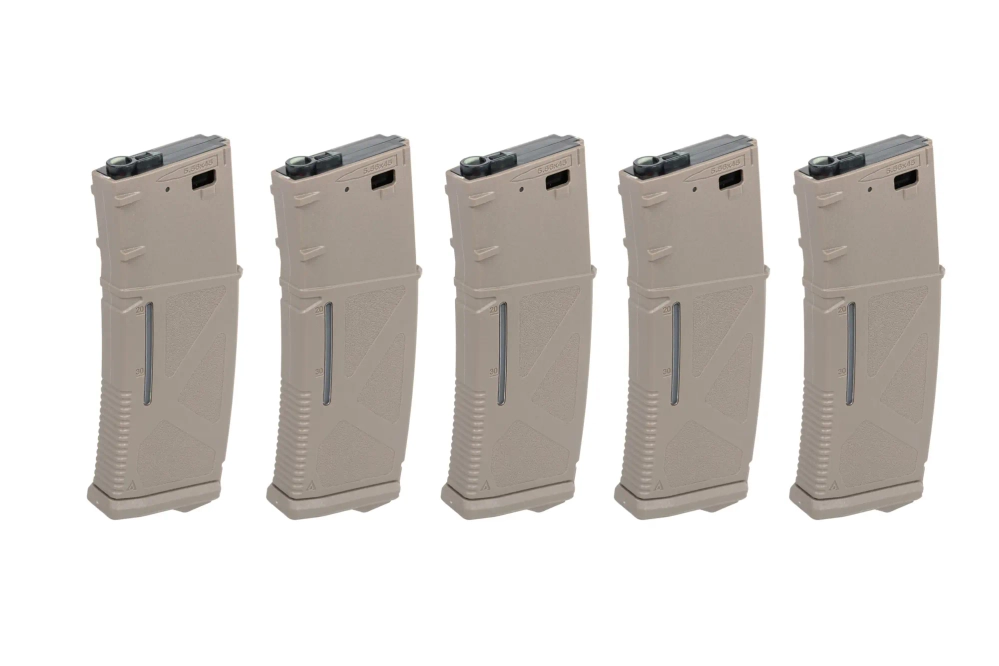 Mid-Cap 130/30 patronen Arcturus EMM M4/M16 magazijn met variabele kap voor M4/M16 Flat Dark Earth replica's (5 stuks)