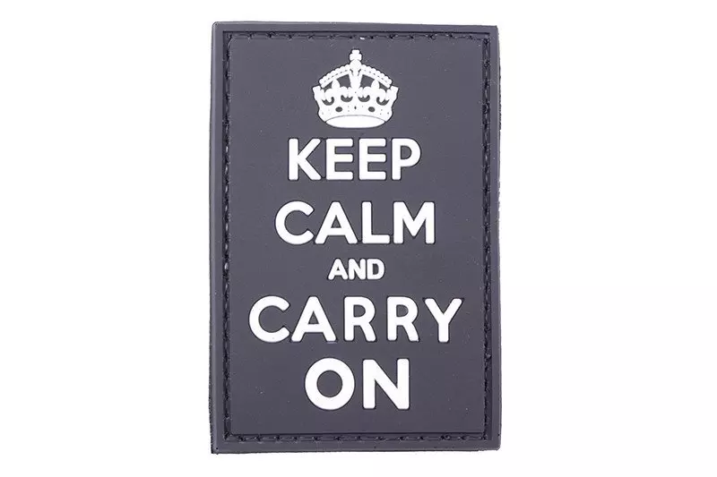 Naszywka 3D - Keep Calm And Carry On - czarna