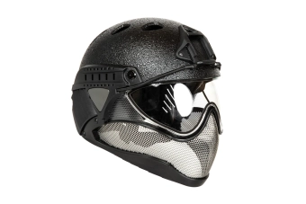 Replika helma Full Face First - Black Rough
