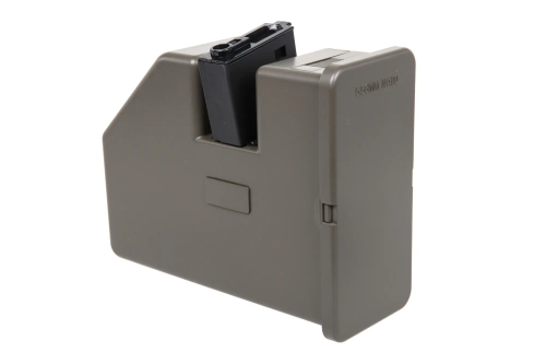 Magazynek elektryczny box Krytac do replik Trident LMG na 3500 kulek Oliwkowy