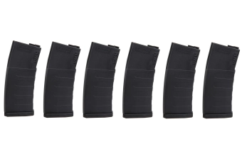 Zestaw 6 magazynków Mid-cap KWA na 120 kulek do replik M4/M16 Czarny