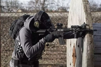 Replika celownika kolimatorowego Compact III (montaż wysoki + niski)  - tan