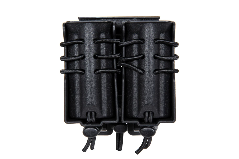 Drager voor 2 9mm magazijnen en een M4/M16 magazijn Wosport Urban Assault Quick Pull Zwart
