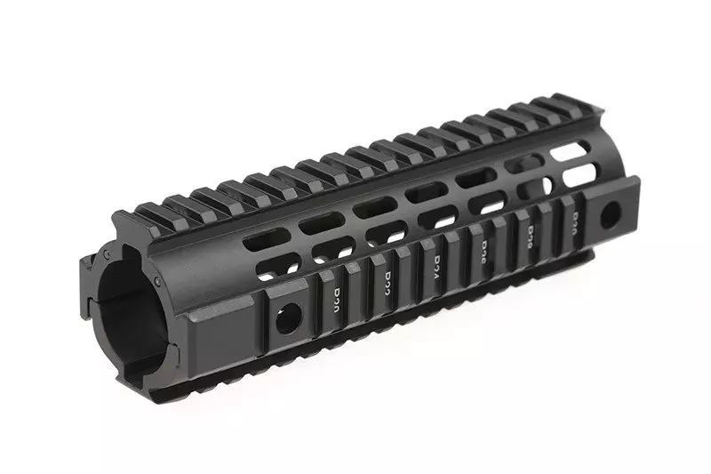 RIS Quad Rail Freefloat Carbine Length Aluminium Handguard - Black