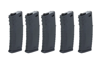 Lot de 5 chargeurs en polymère à mid-cap 120 billes Specna Arms Noir