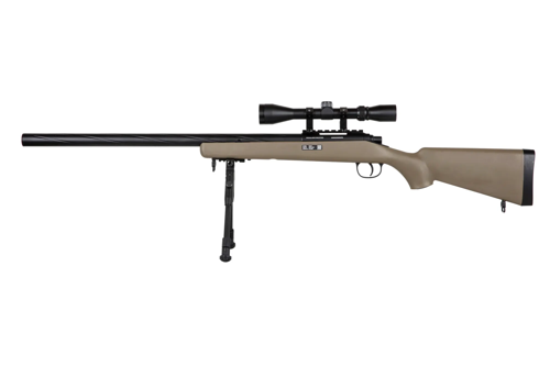Specna Arms SA-S12 EDGE™ sniper airsoft rifle with scope and bipod Tan