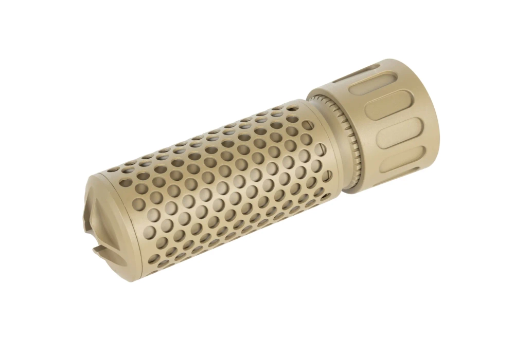 Kit supresor de sonido réplica QD CQB 5KU con supresor de llamas réplica QD Tan