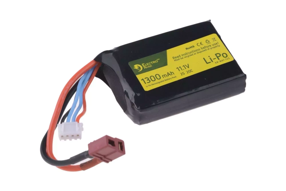 Batería LiPo 11.1V 1300mAh 20/40C - AN/PEQ Size - T-Connect (Deans)