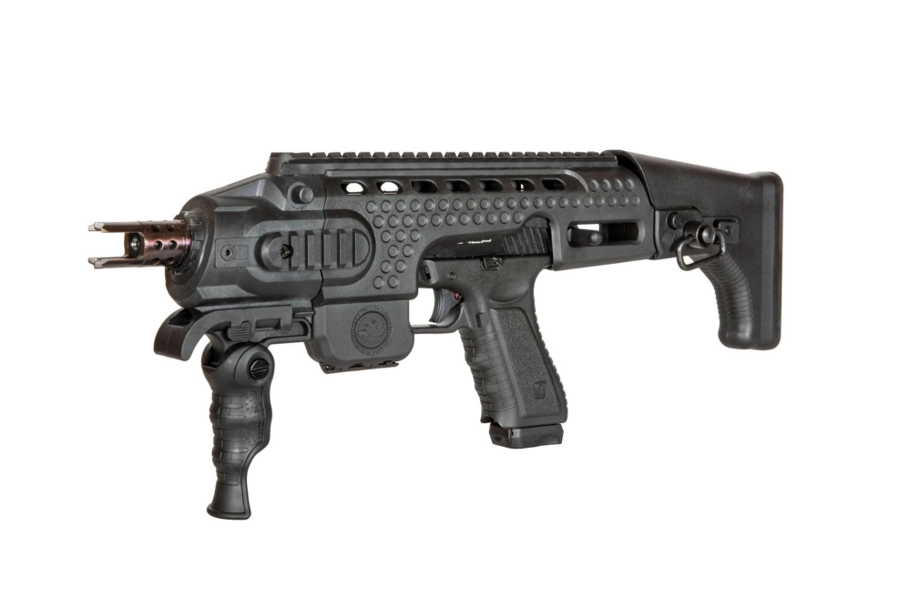Pistola de airsoft ACP601 con conversión a Caribe - Negro