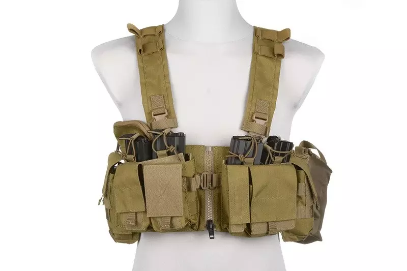 Split Front Chest Rig Gen V Tactical Vest - Khaki