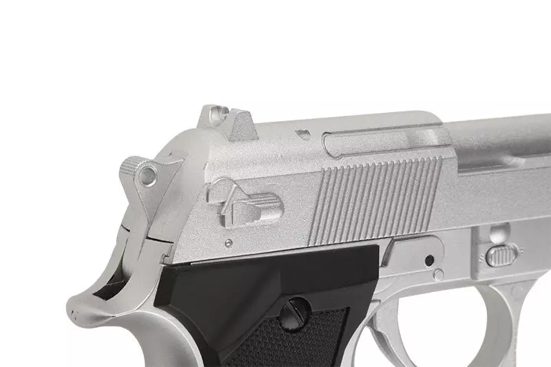 CM126 Stříbrná replika pistole (bez baterie)