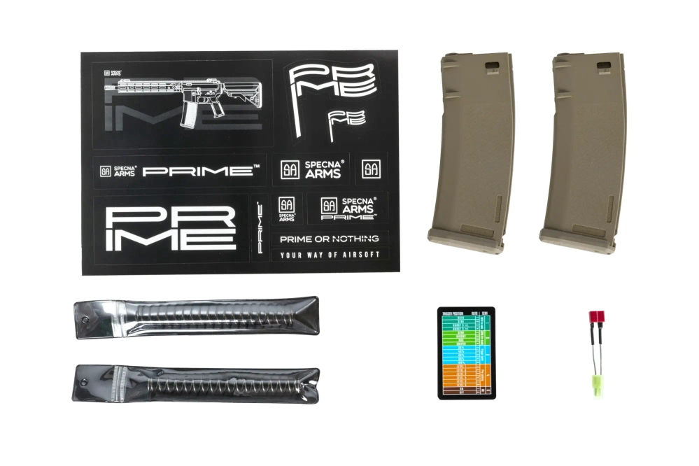 Specna Arms RRA SA-P14 Prime™ HAL™ ETU Heavy Ops Stock airsoft Carbine High Torque Half-Tan Version