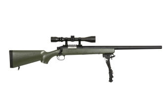 Fusil de airsoft rifle de francotirador SW-10 (con mira y bípode) - verde oliva