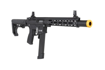 airsoft Specna Arms SA-FX02 Ametralladora FLEX™ HAL ETU Negra con dispositivo de descarga naranja