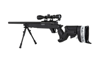 Réplica de sniper SA-S13 EDGE™ con visor y bípode - negro