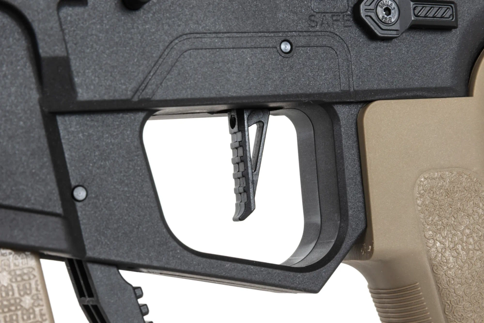 airsoft Specna Arms SA-FX01 FLEX™ HAL ETU Half-Tan submachine gun with orange discharge device