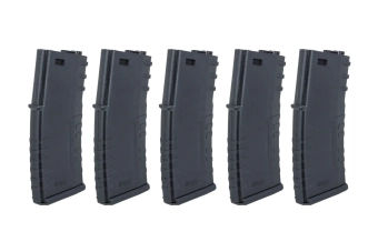Lot de 5 chargeurs en polymère à mid-cap 120 billes Specna Arms Noir
