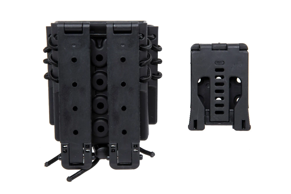 Drager voor 2 9mm magazijnen en een M4/M16 magazijn Wosport Urban Assault Quick Pull Zwart