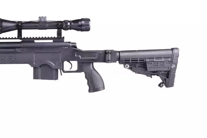 MB4412D Sniper Rifle Replica – with Scope and Bipod – Black