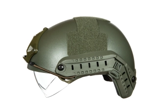 Replika přilby X-Shield MH s brýlemi - olivová barva